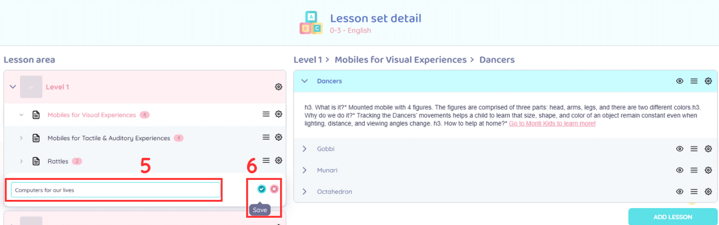 [Web – Teacher Portal] – Guide to Adding Lesson Areas, Lesson Groups ...