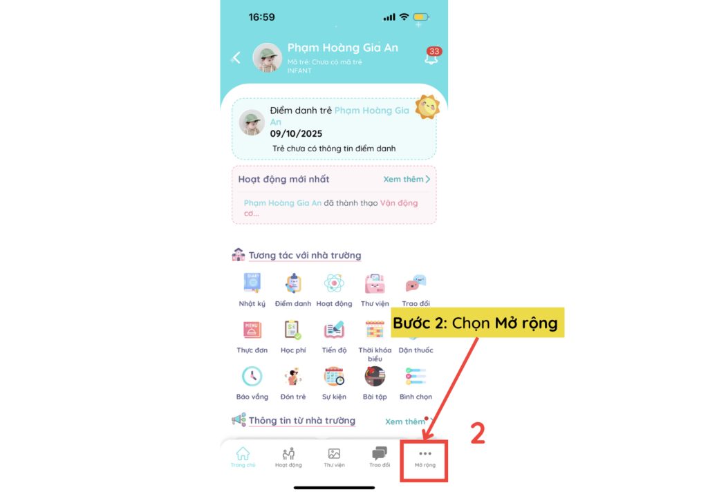 phần mềm quản lý mầm non