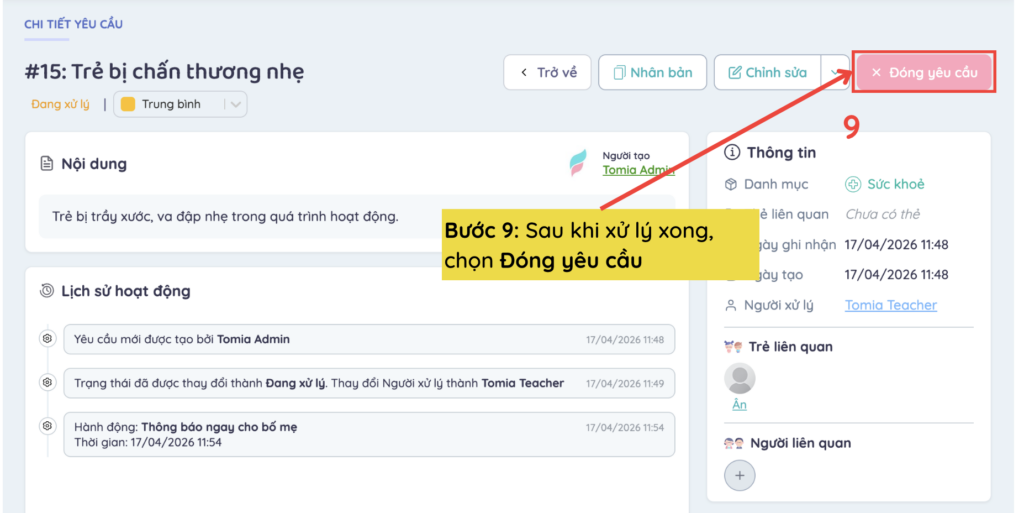 Hệ thống quản lý trường học Tomia 1