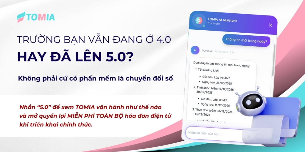 Tomia phần mềm quản lý đón trả trẻ